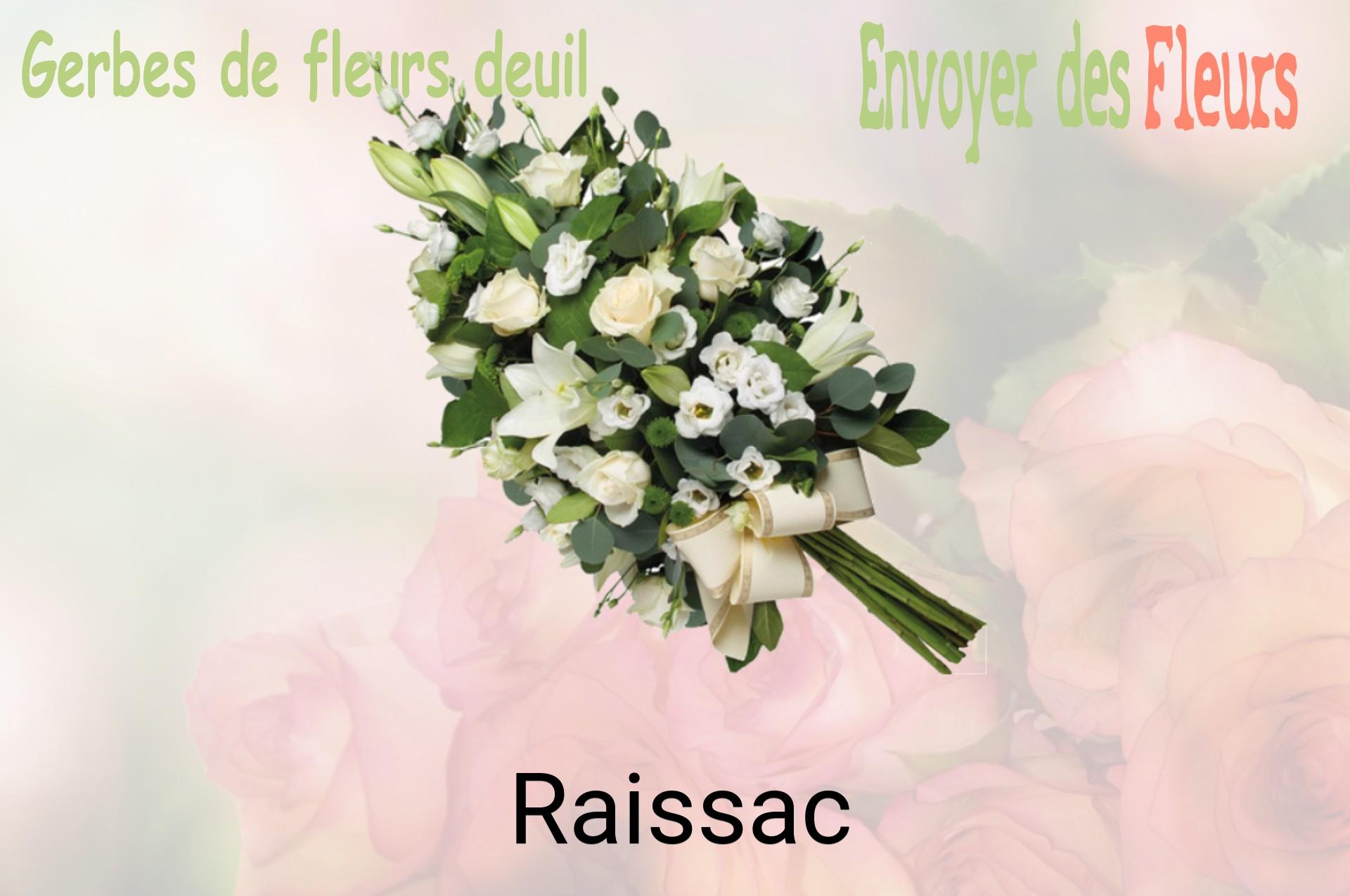 Gerbe de fleurs de deuil livrée à Raissac